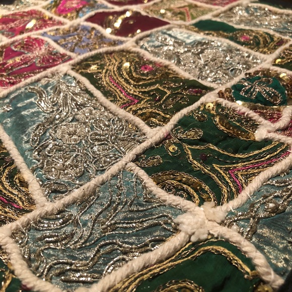 Vintage Hand Embroidered Zari Cushion Cover ♥️ - Picture 5 of 12